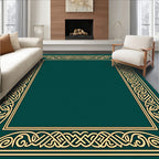 Golden Celtic Knot Border Rug
