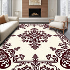Rich Burgundy Floral Scrollwork Centerpiece Rug