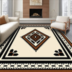 Geometric Diamond Brown Black Cream Rug