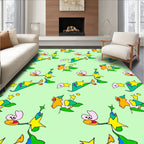 Whimsical Yellow Star Creature Garden Rug