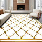 Golden Interlocking Diamond Lattice Rug