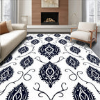 Dark Navy Paisley Allover Art Rug