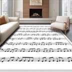 Musical Staff Eighth Note Cascade Rug