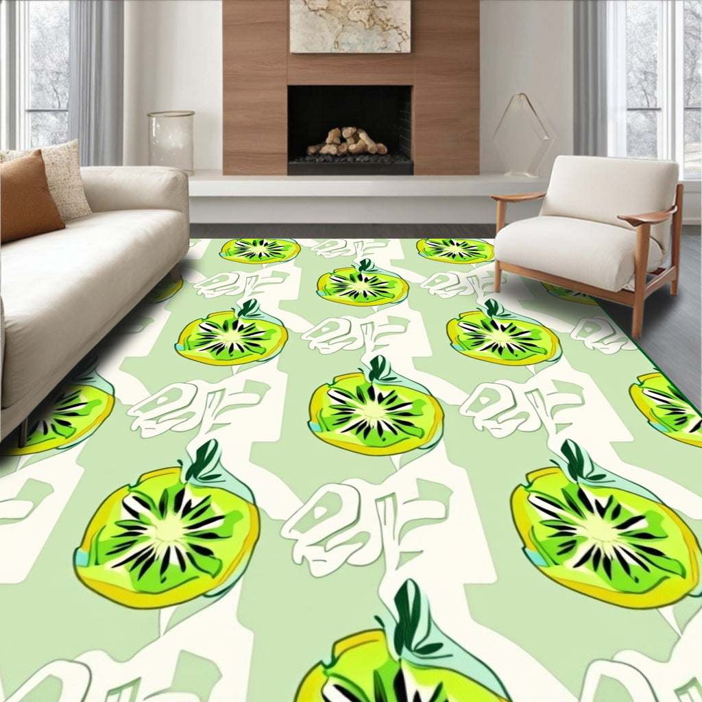 Green Kiwi Slice Repeat Rug