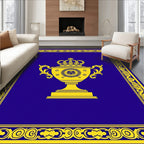 Royal Blue Golden Trophy Border Rug