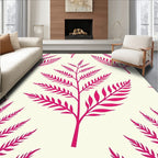 Vibrant Magenta Fern Botanical Rug