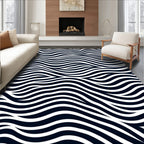 Organic Flowing Contrast Lines Rug