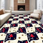 Cosmic Red Mushroom Starry Night Patch Rug