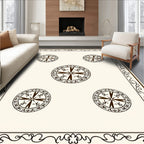 Ornate Cream Brown Mandala Medallion Rug