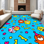 Whimsical Cartoon Characters Party Celebration Rug