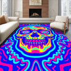 Psychedelic Skull Swirl Neon Rug