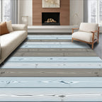 Weathered Wood Grain Horizontal Stripes Rug