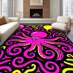 Bold Pink Octopus Balloon Festivity Rug