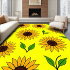 Sunny Yellow Sunflower Repeat Rug