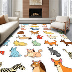 Whimsical Canine Collection Bright Animal Characters Rug