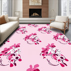 Pink Floral Sprig Arrangement Rug
