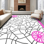 Hot Pink Floral Network Rug