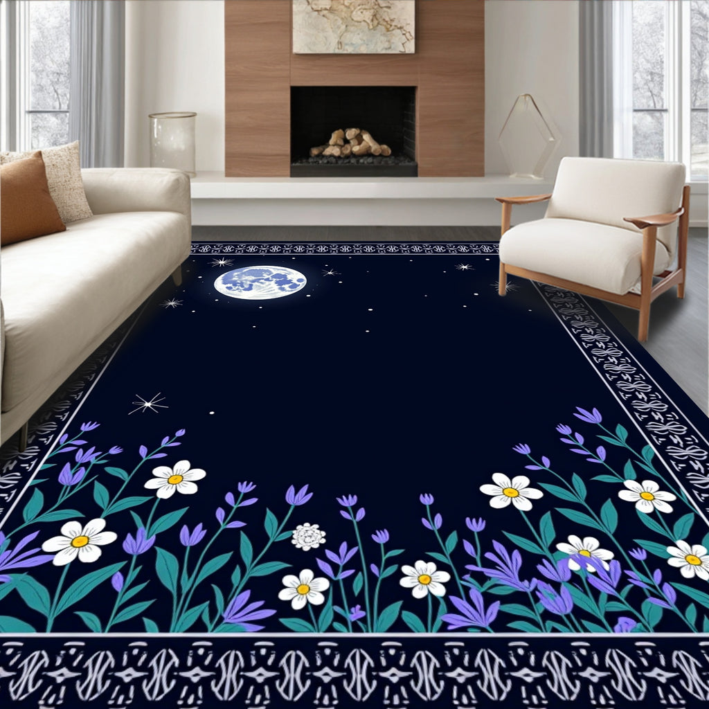 Celestial Garden Moonlit Bloom Rug