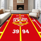 Bold Red Champions Scoreboard Graphic Rug