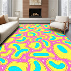 Whimsical Pink Abstract Blob Meadow Rug