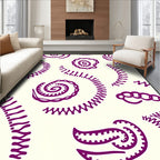 Deep Plum Abstract Swirls Rug