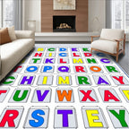 Colorful Alphabet Blocks Grid Rug