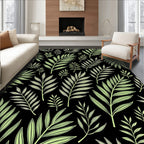 Light Green Palm Frond Collage Rug