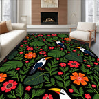 Tropical Toucan and Floral Garden Rug