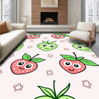 Whimsical Strawberries Green Apples Flowers Rug