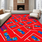 Bold Red Capsule Collage Rug