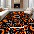 Bold Orange Tribal Circles Rug