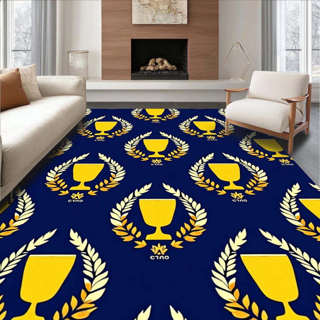 Golden Trophy Laurel Wreath Repeat Rug