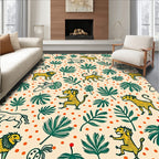 Whimsical Lions Playful Circus Scene Rug