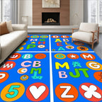 Playful Alphabet Circles Round Rug