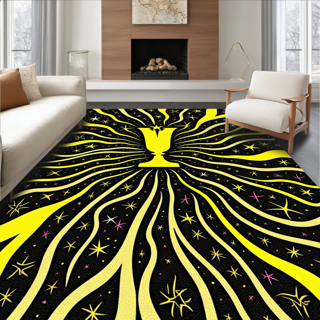 Yellow Trophy Starburst Radiance Rug