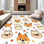 Whimsical Fox And Rabbit Confetti Rug
