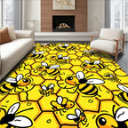Happy Bees Honeycomb Swarm Rug