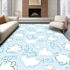 Whimsical Blue Cloud Dreamscape Rug