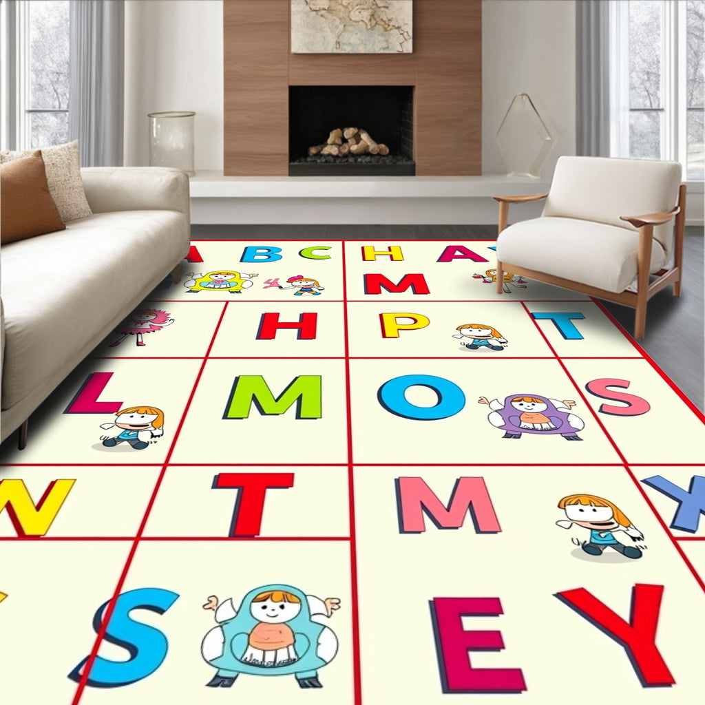 Playful Alphabet Characters Multi-Color Rug