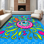 Vibrant Eye Flower Swirl Rug