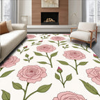 Pink Rose Garden Botanical Charm Rug
