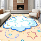 Whimsical Cloud Stars Swirls Rug