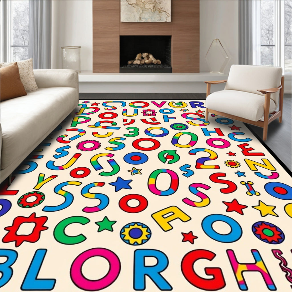 Playful Colorful Alphabet Scatter Rug