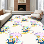 Whimsical Pastel Cloud Caravan Rug
