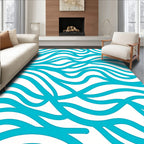 Turquoise Abstract Wavy Lines Rug