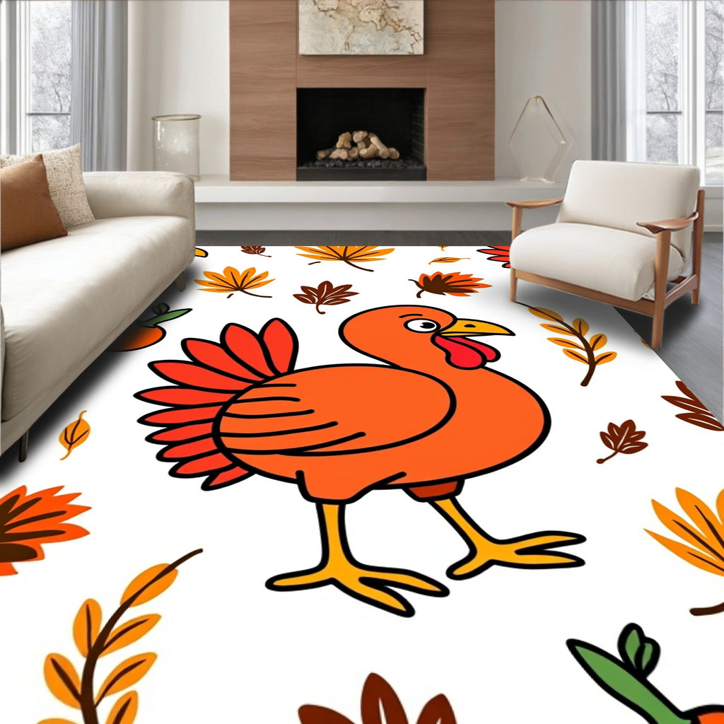 Autumn Turkey Leaf Scatter Rug