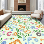 Playful Alphabet Garden Collage Rug