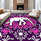 Majestic White Elephant Mandala Art Rug