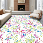 Vibrant Abstract Floral Swirls Rug