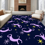 Lavender Creatures With Yellow Stars Rug